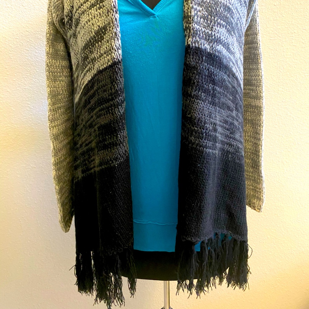 2b BEBE Hooded Baja Cardigan High Low